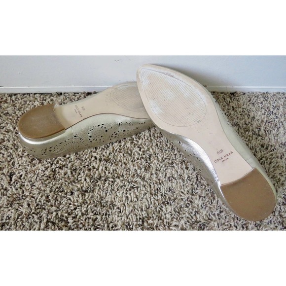 Cole Haan Callie Scalloped Ballet Flats - Gold - 8.5 - Picture 5 of 5
